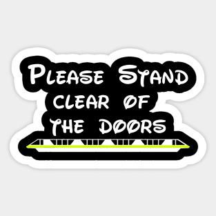 Please Stand Clear Of the Doors - Lime FRONT/BACK DESIGN Sticker